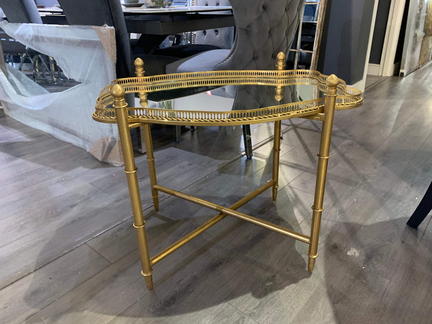 Gold Gilt  Coffee / Side Table with lift off tray reduced to clear Click N collect