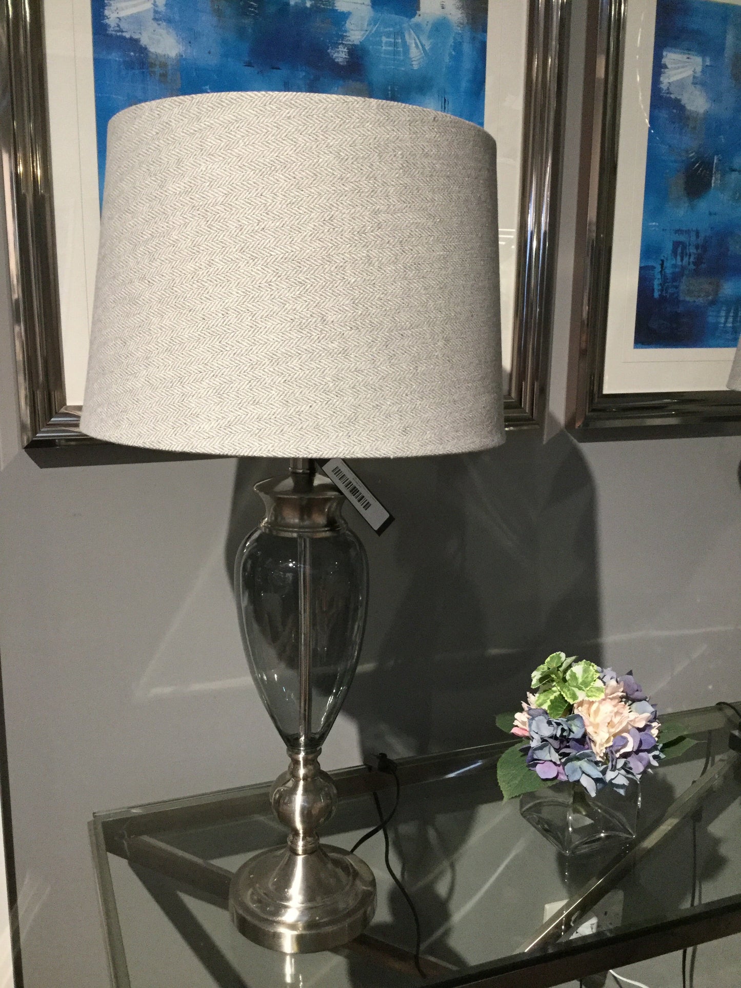 Smoked glass table lamp