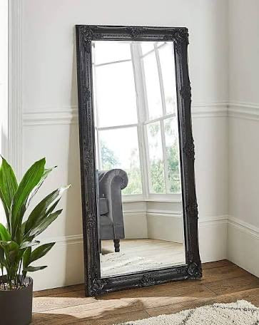 Juliette 6 ft French Leaner mirror    Black