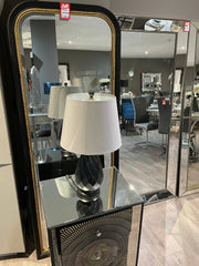 Black framed mirror with gold beads view pay instore last one