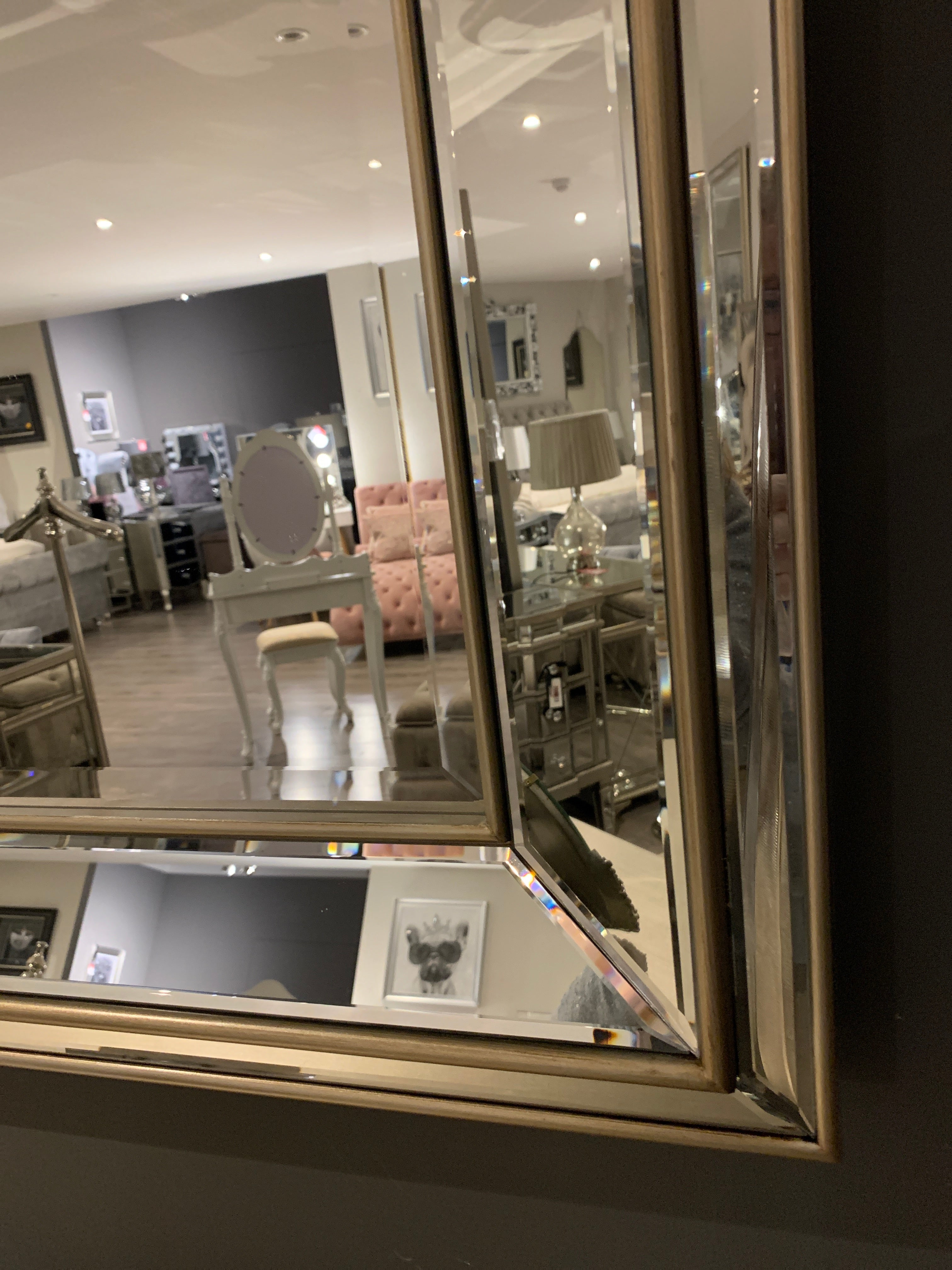 Stunning Avoca Rectangular mirror with champagne trim