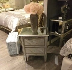 Luxury stunning Vintage Antiqued  Venetian  Glass Bedside Cabinet