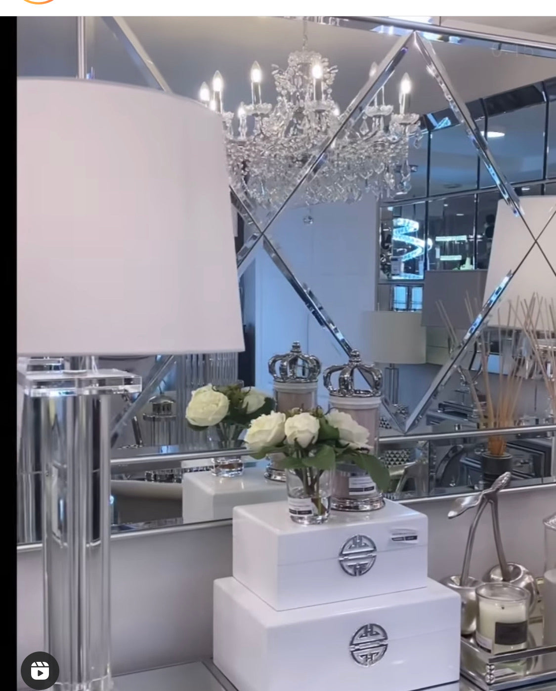 Beaumont Mirror Stunning with cross cut glass sections unwrapped . View and pay Instore only