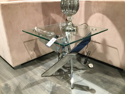 Kalmarris  October Glass Rectangular Side lamp Table for collection only ! CLEARANCE
