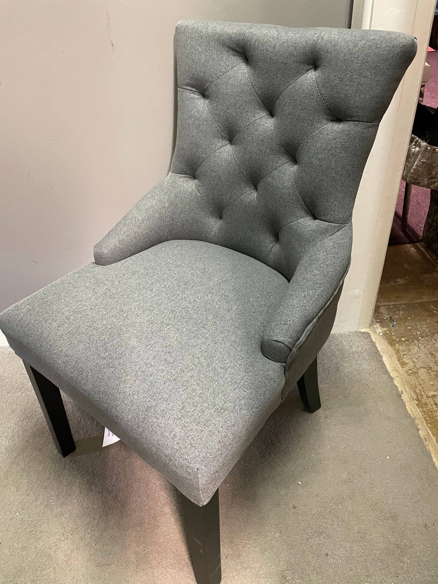 Detroit  grey tufted  chair new last one