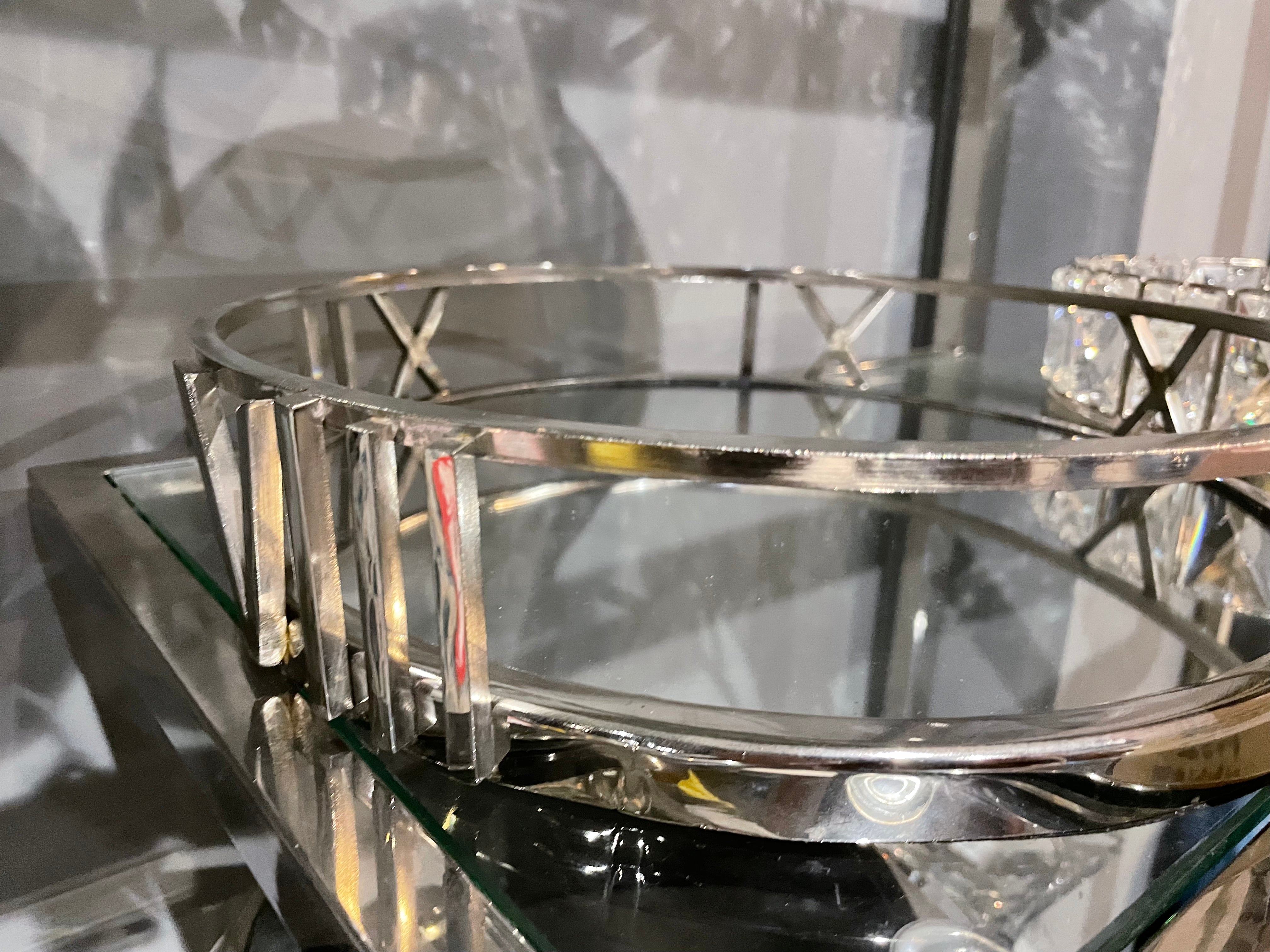 Large  stunning  Roman Numeral Metal Mirrored Tray reduced by up to 60% collect only Instore