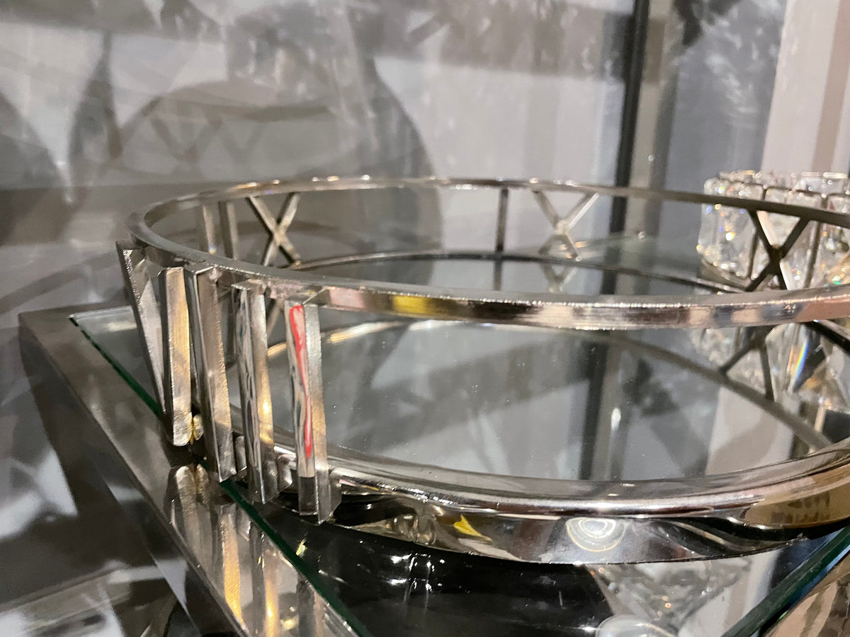 Large  stunning  Roman Numeral Metal Mirrored Tray reduced by up to 60% collect only Instore