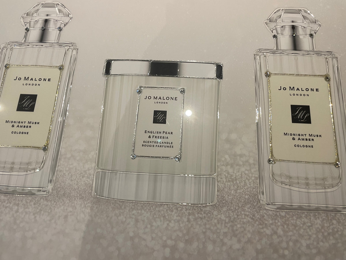 Jo Malone mirrored framed  perfume  picture fabulous !  INSTORE PURCHASE