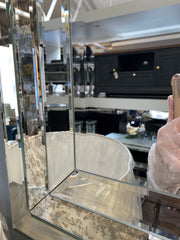 Madison square mirror with antiqued glass borders