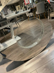Stunning large Chic round frameless mirror with diamonte profile.  Pick up only  in Outlet store