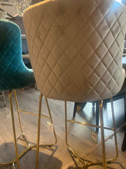 Crown Keri Bar Stools x 2   mink w gold leg for Collection only  Clearance Offer pay Instore only