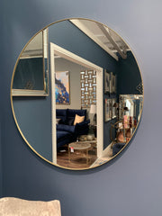 Hayley  Kensington round mirror with champagne trim