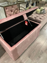 Molineux Velvet pink  ottoman with storage 673 warehouse clearance half price as seen