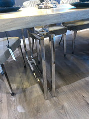 Tuscan dining table solid acacia wood with live edge 230 cm on clearance offer stunning table