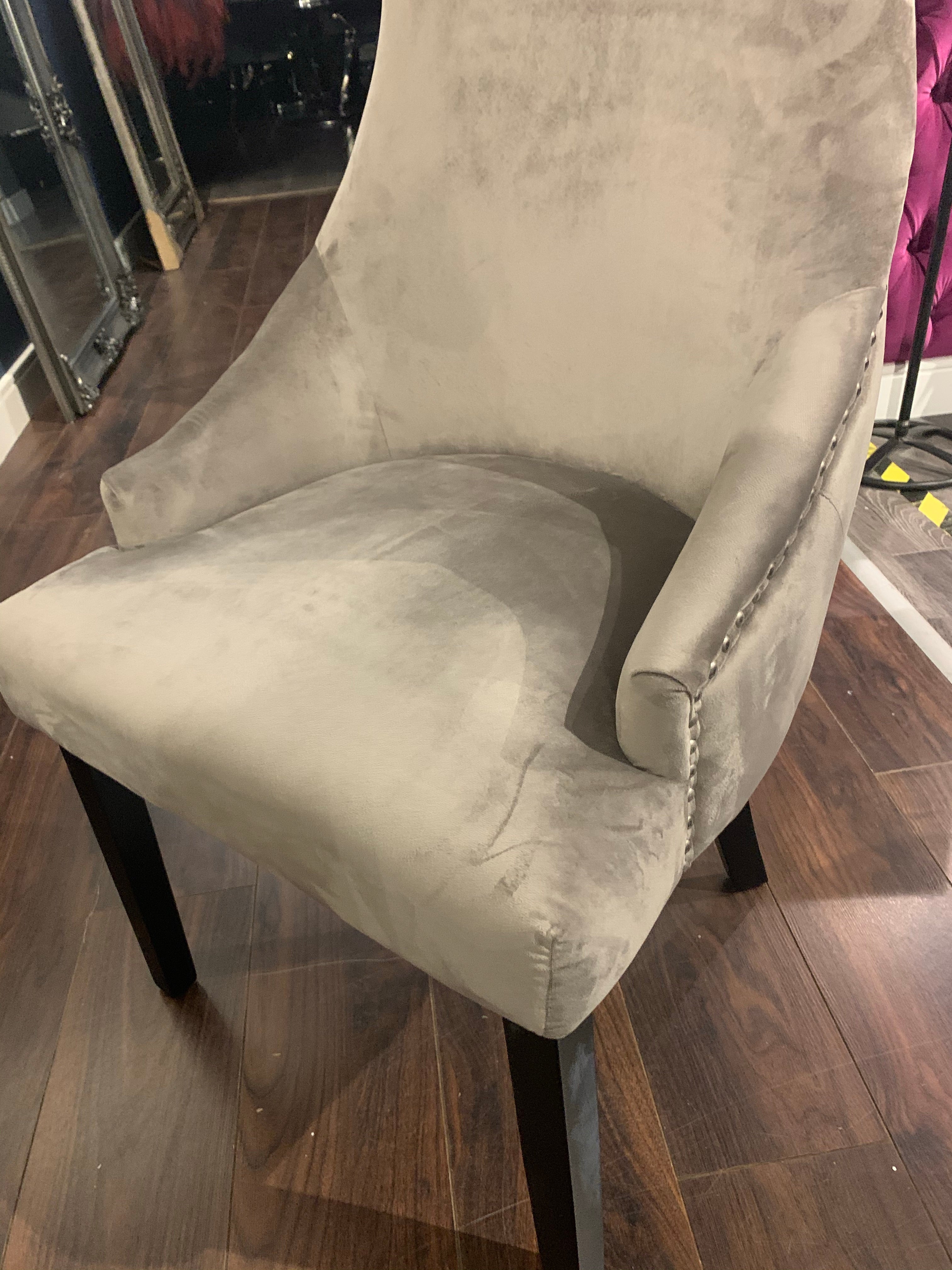 FABULOUS Lola button back dining chair in MINK for collection only last one !