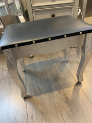 stool Embossed silver  legs with black seat  click n collect CLEARANCE
