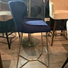 Bar Stool Navy  by Signature with Chrome Leg for collection only last one HALF PRICE or less