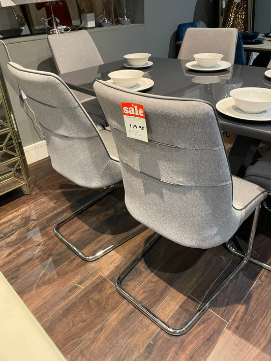 Langham dining chairs  in grey fabric  HALF PRICE DEAL 3 for 150 pay instore