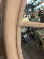 Large TaUpe grey window mirror coach house distressed finish