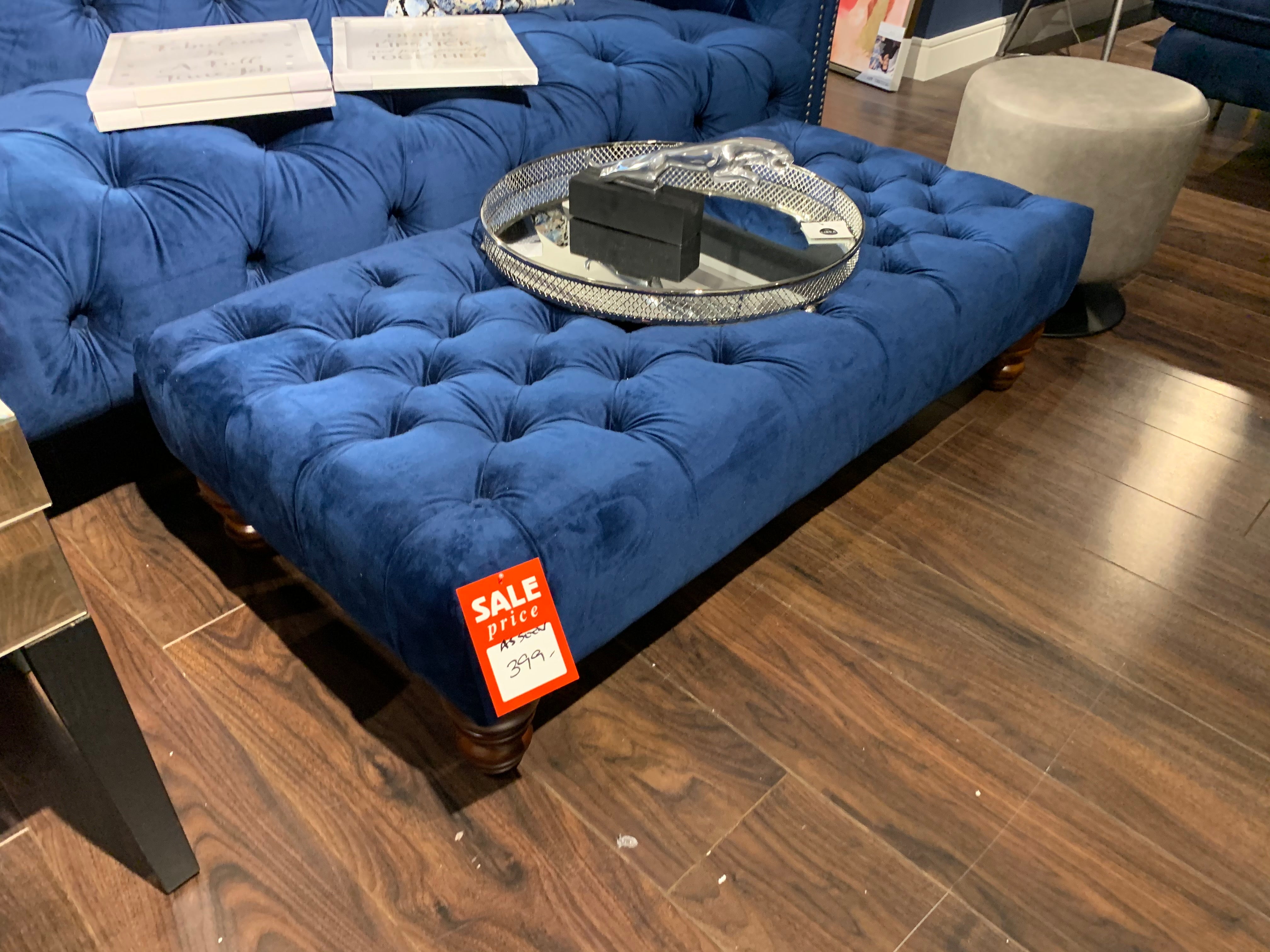 Navy Buttoned Footstool Last One available