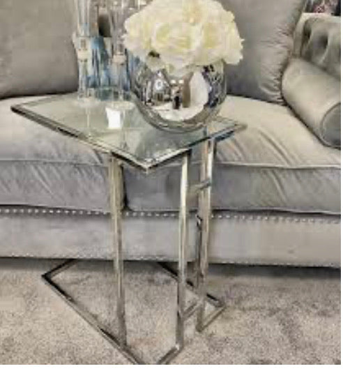 Harriet Sofa table chrome and glass. Reduced instore purchase for collection only