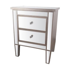 2 drawer mirrored bedside cabinet 60cm  Royale  for collection only. Last one