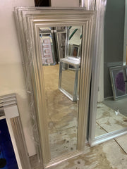 Mirror with champagne stepped frame 45 x 136cm