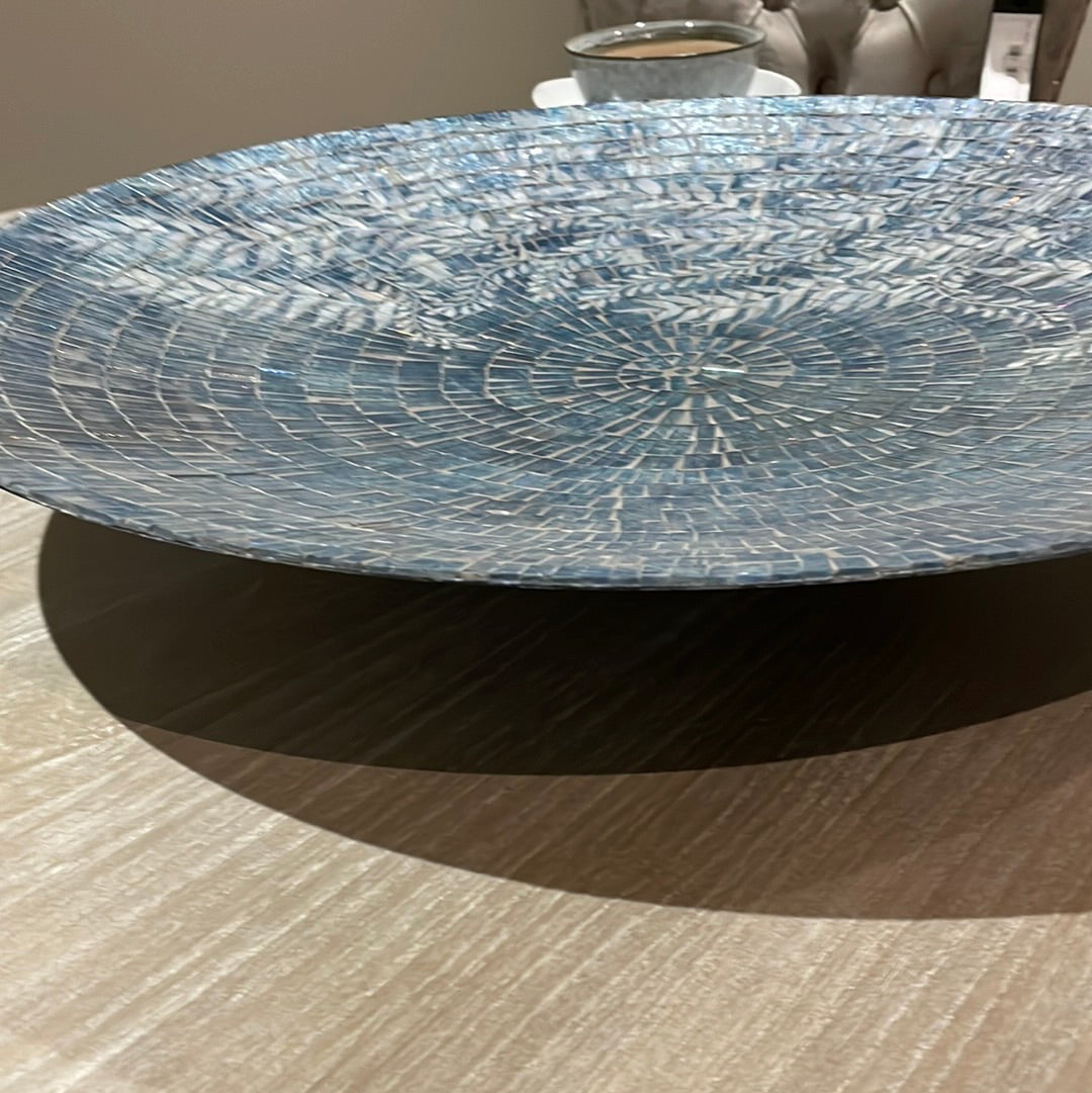 Blue Fauna large mosaic plate for wall or cabinet