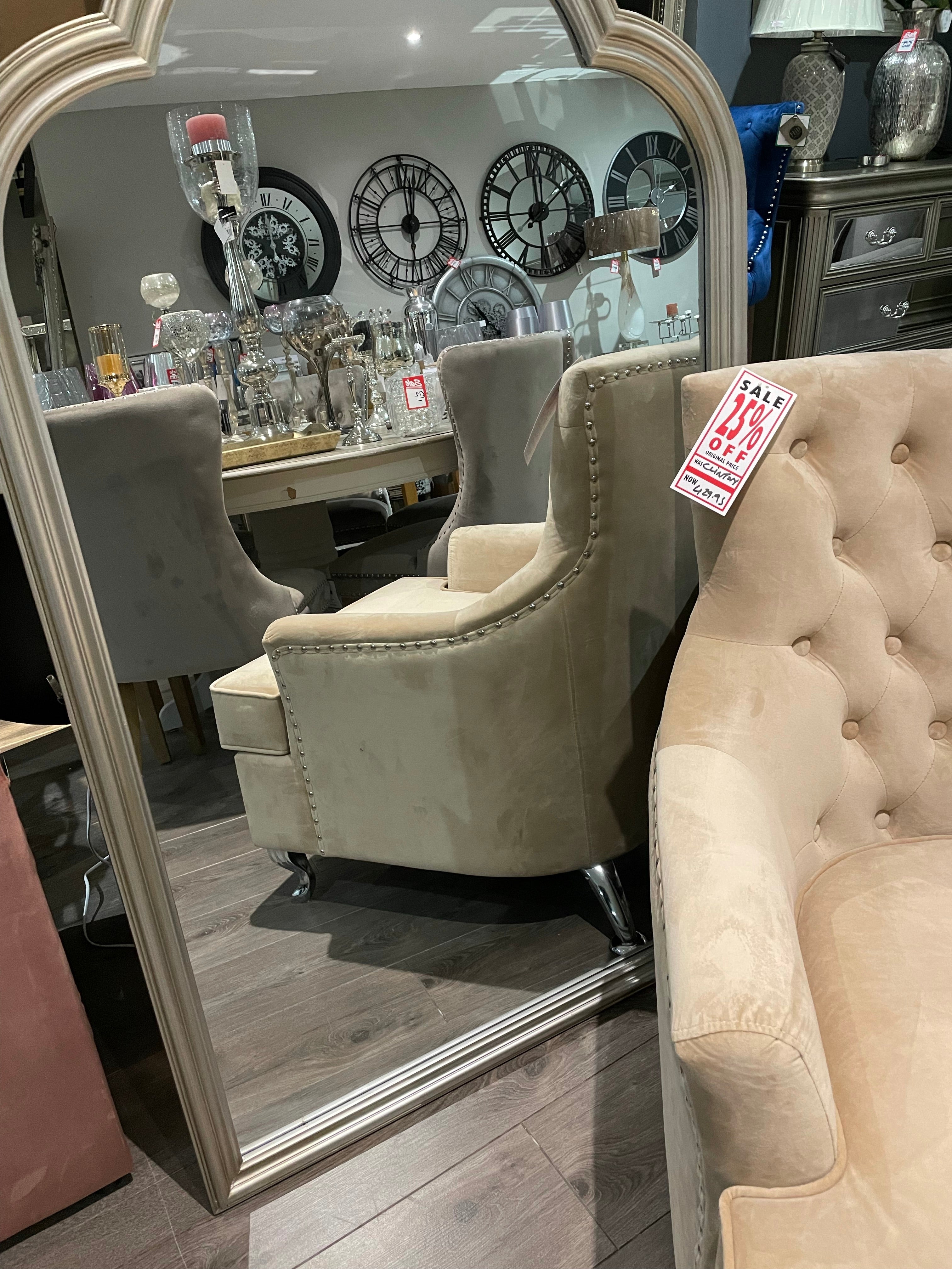 Olivia oversize  Bordeaux mirror in outlet store one only Click N Collect