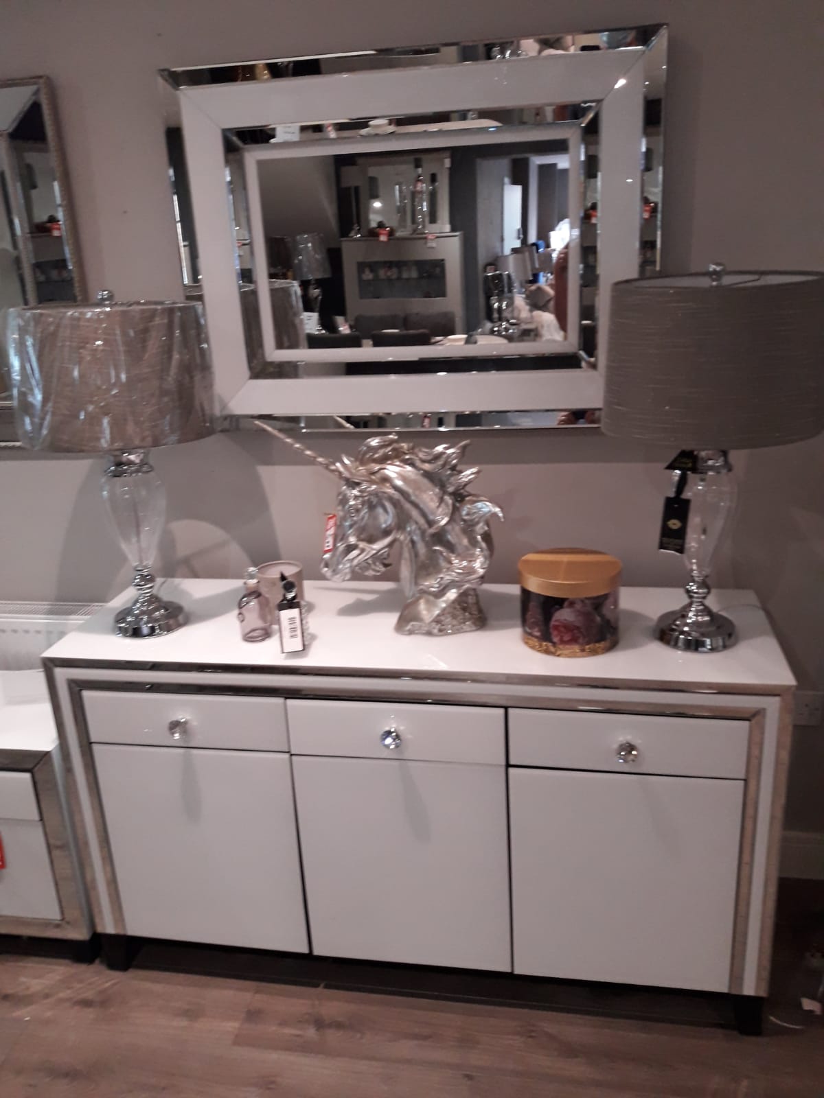 White Manhattan Wall Mirror 167 CLEARANCE LAST ONE