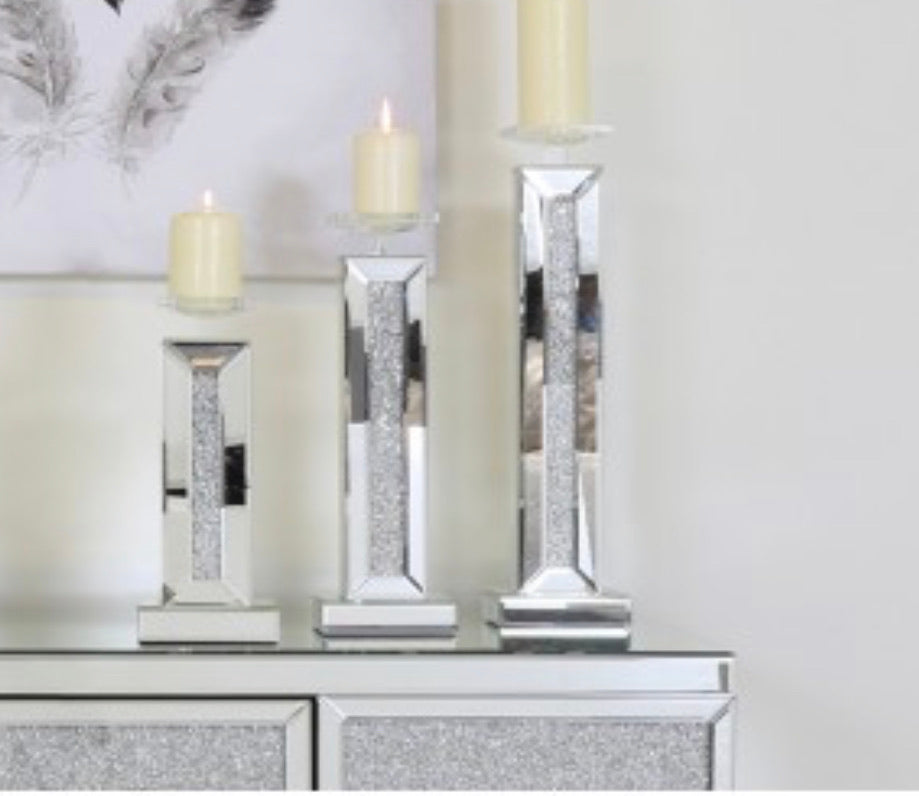 Milano crushed diamond candle stick various sizes Instore purchase only