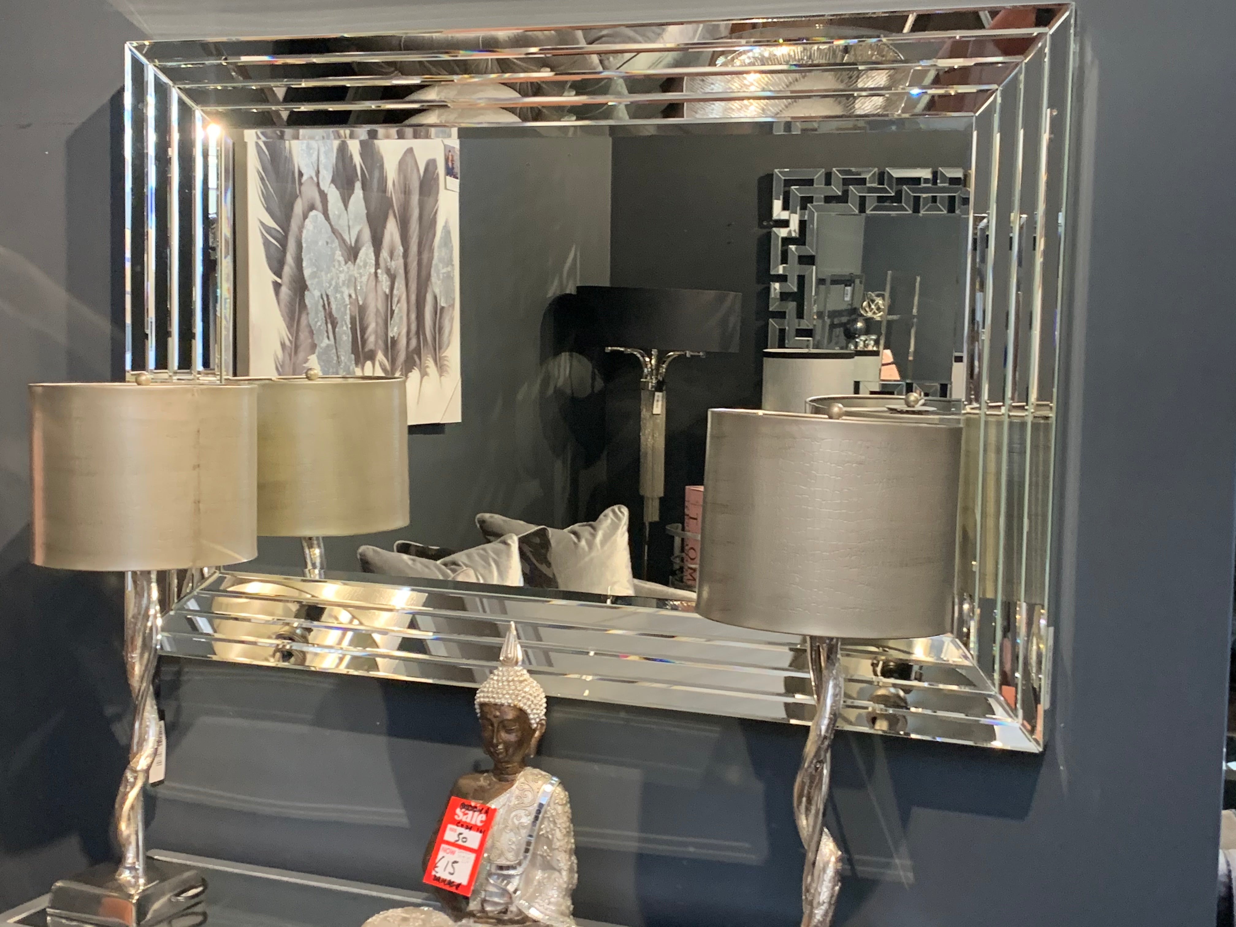 Large Stepped Mirror frameless Stunning Instore purchase last one ! Clearance offer