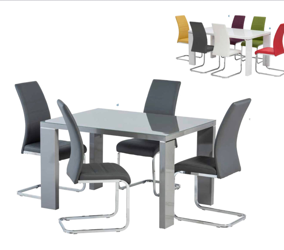 Soho 1.2 high gloss table with glass top collection only