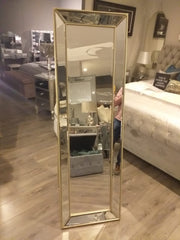 Large kardashian Beaded  trimmed mirror  champagne 168 x 53cm Sold out