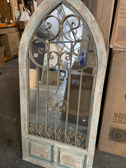 Antiqued arch Door rustic   mirror Warehouse clearance collection only check availability