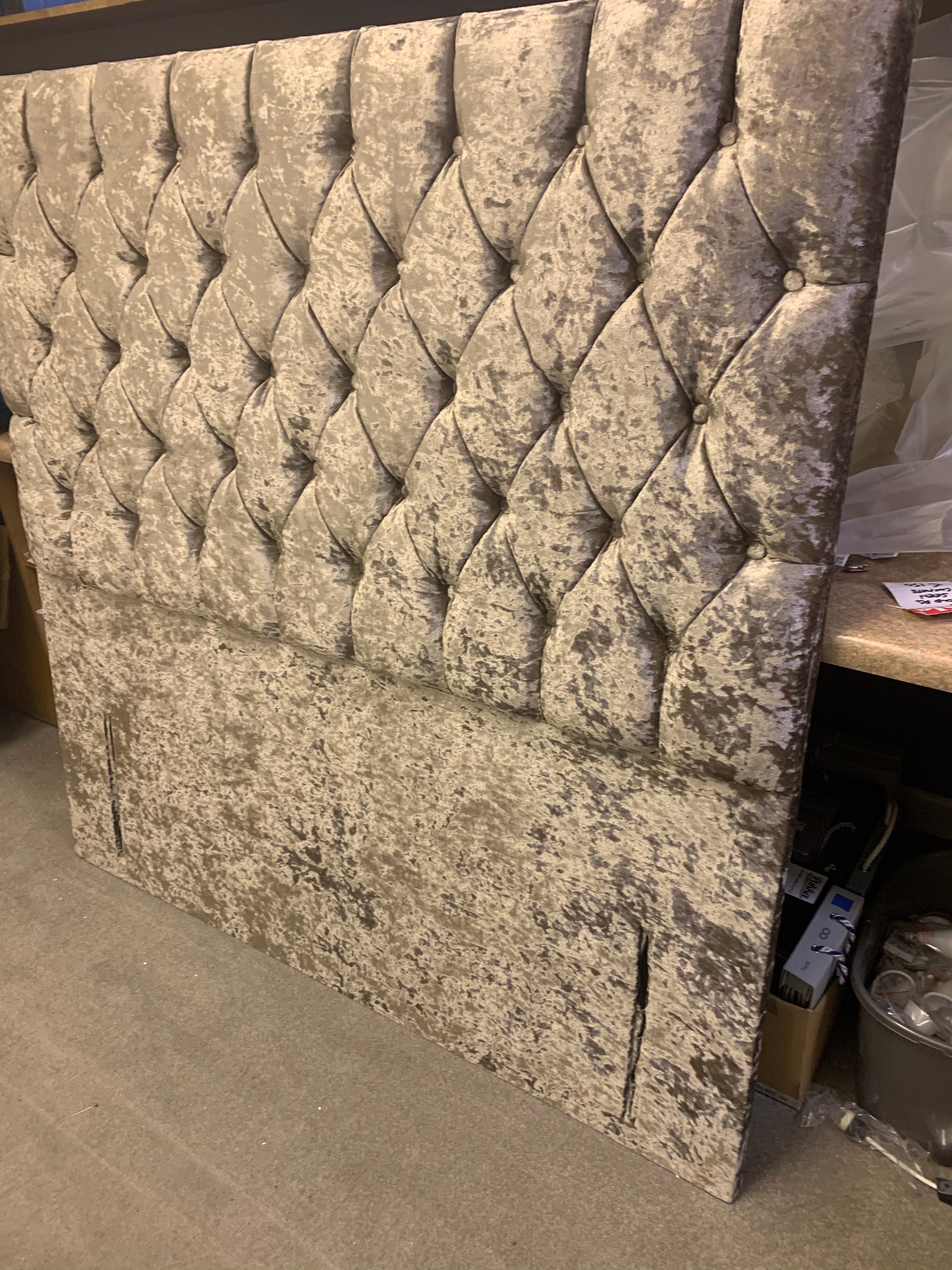 Headboards clearing all one price 150 each for collection today incl WHITE CRUSHED VELVET !
