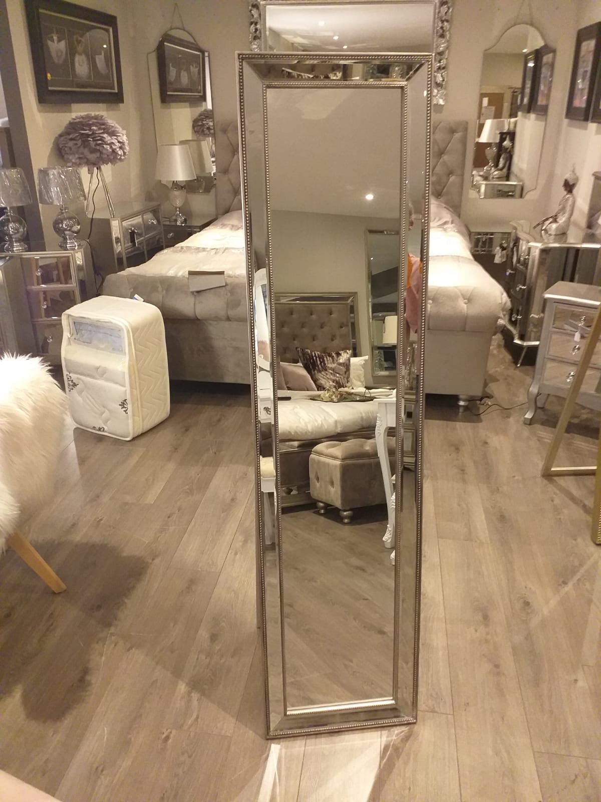 Kardashian Beaded trim mirror 160 x 40 cm click n collect as out of box