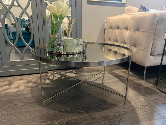 Hayden Allure chrome round coffee table Instore purchase only ex showroom