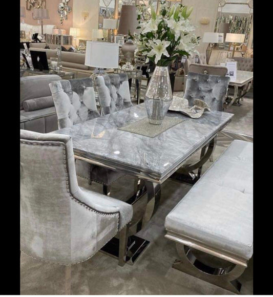 Arianna grey Marble Dining Table 1.8m ex display SALE