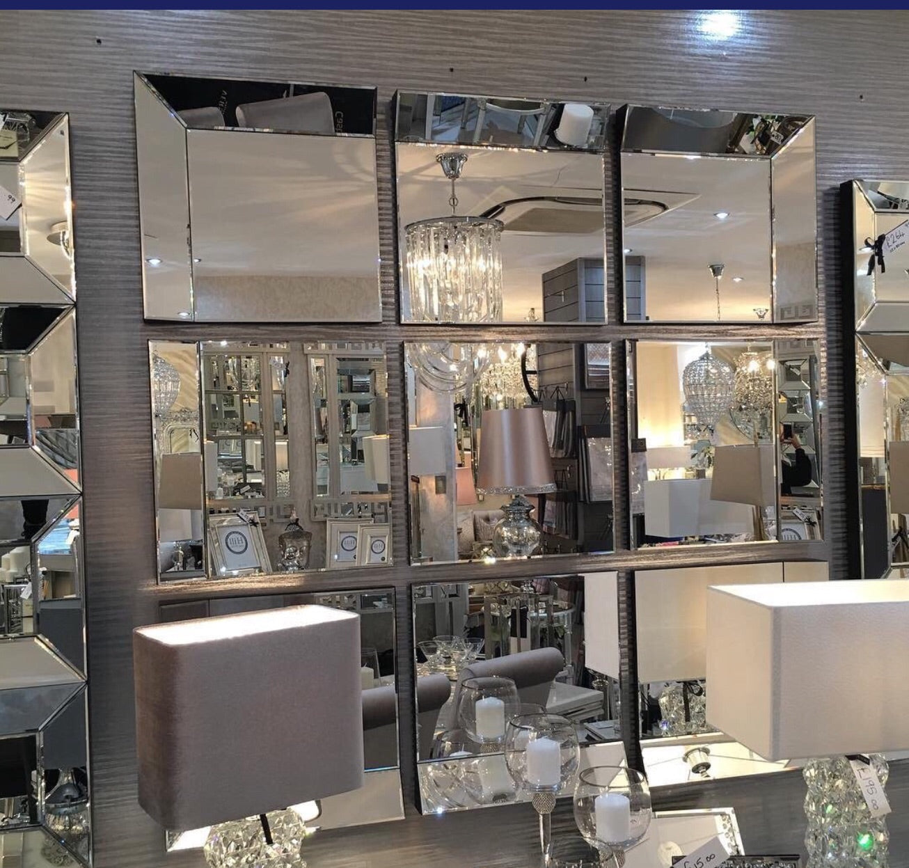 9 piece medina sectional mirror display model for instore purchase only