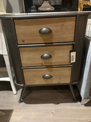 Urban Vintage Retro Bedside Cabinet 3 drawer LAST ONE ...CLEARANCE Click N Collect only . Pay instore