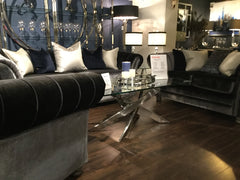 Giselle  plush velvet 1 seater charcoal last one !  Instore Purchase  view in outlet