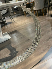 Stunning large Chic round frameless mirror with diamonte profile.  Pick up only  in Outlet store