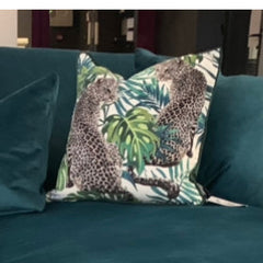 Malini Leopard cushions in green /white clearance Instore only