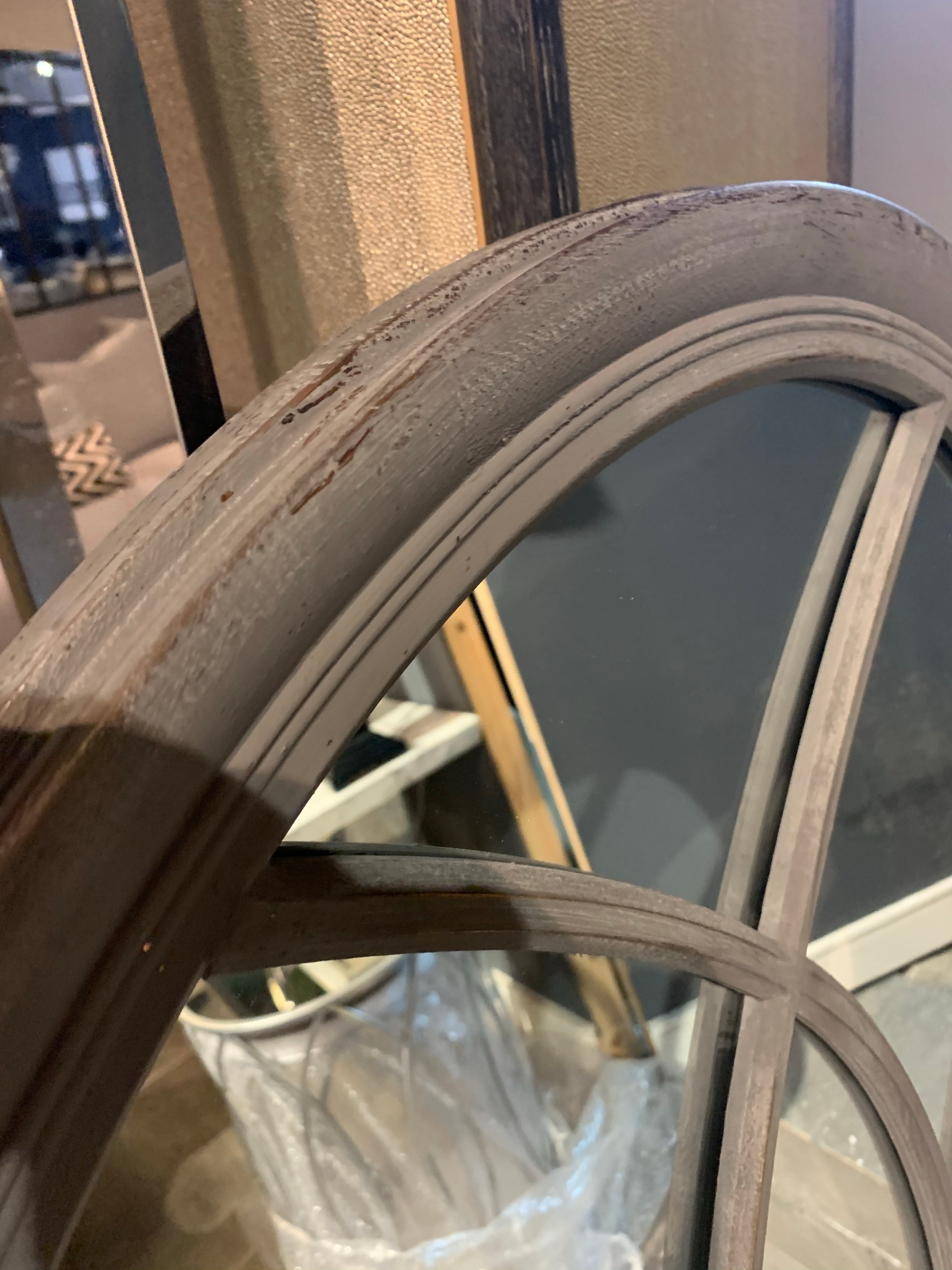 Charcoal Window Mirror with  distressed finish  !