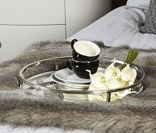 Round Nickel Mirror Tray Large 40.5 cm Click n Collect