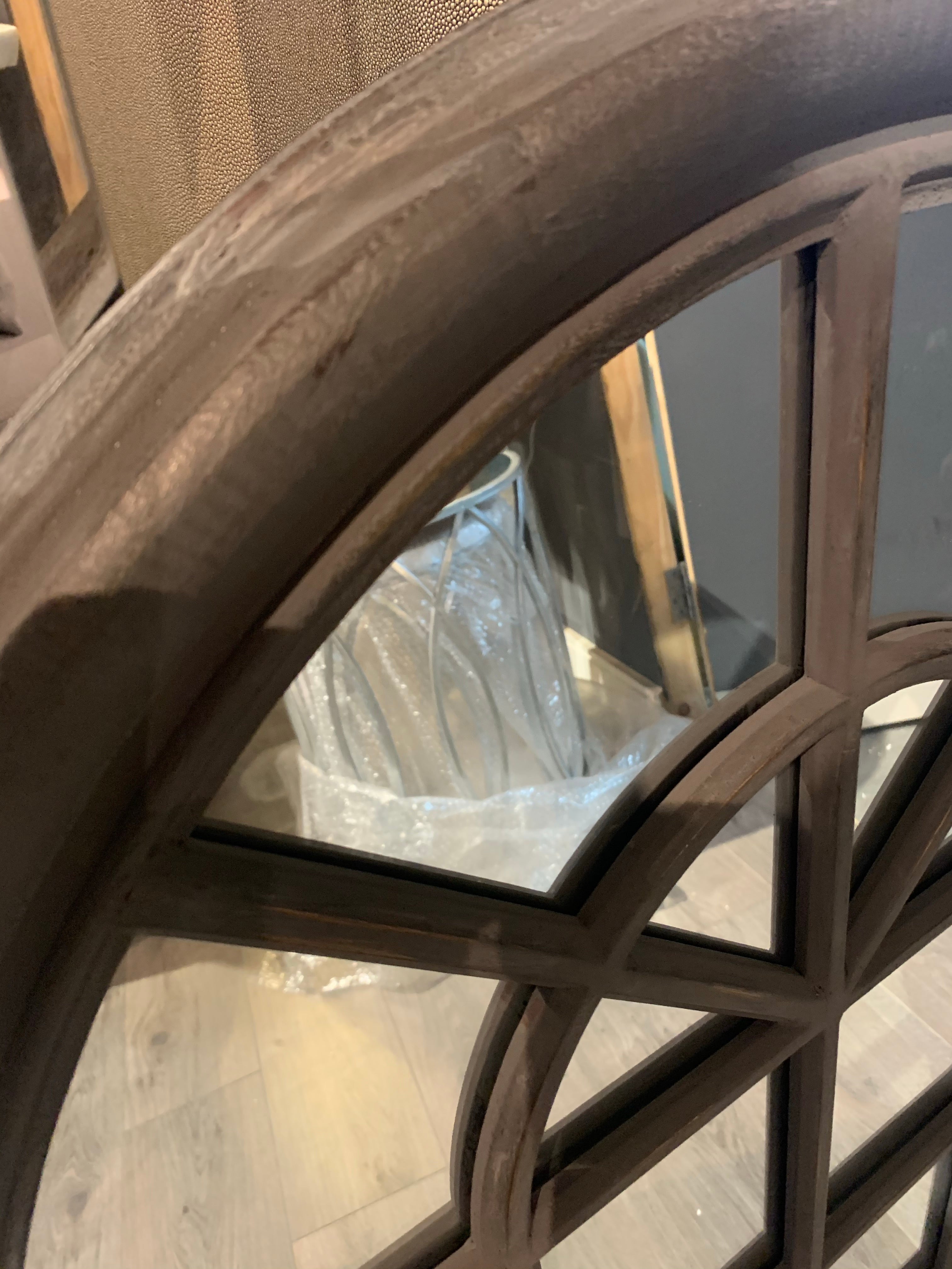 Charcoal grey window arch mirror reduced Instore for COLLECTION