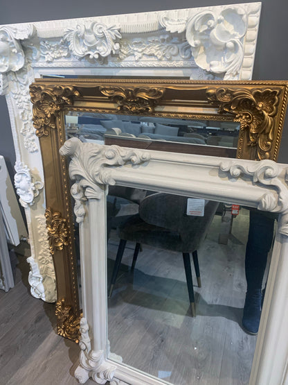 Taupe French style mirror with corner detail click n collect