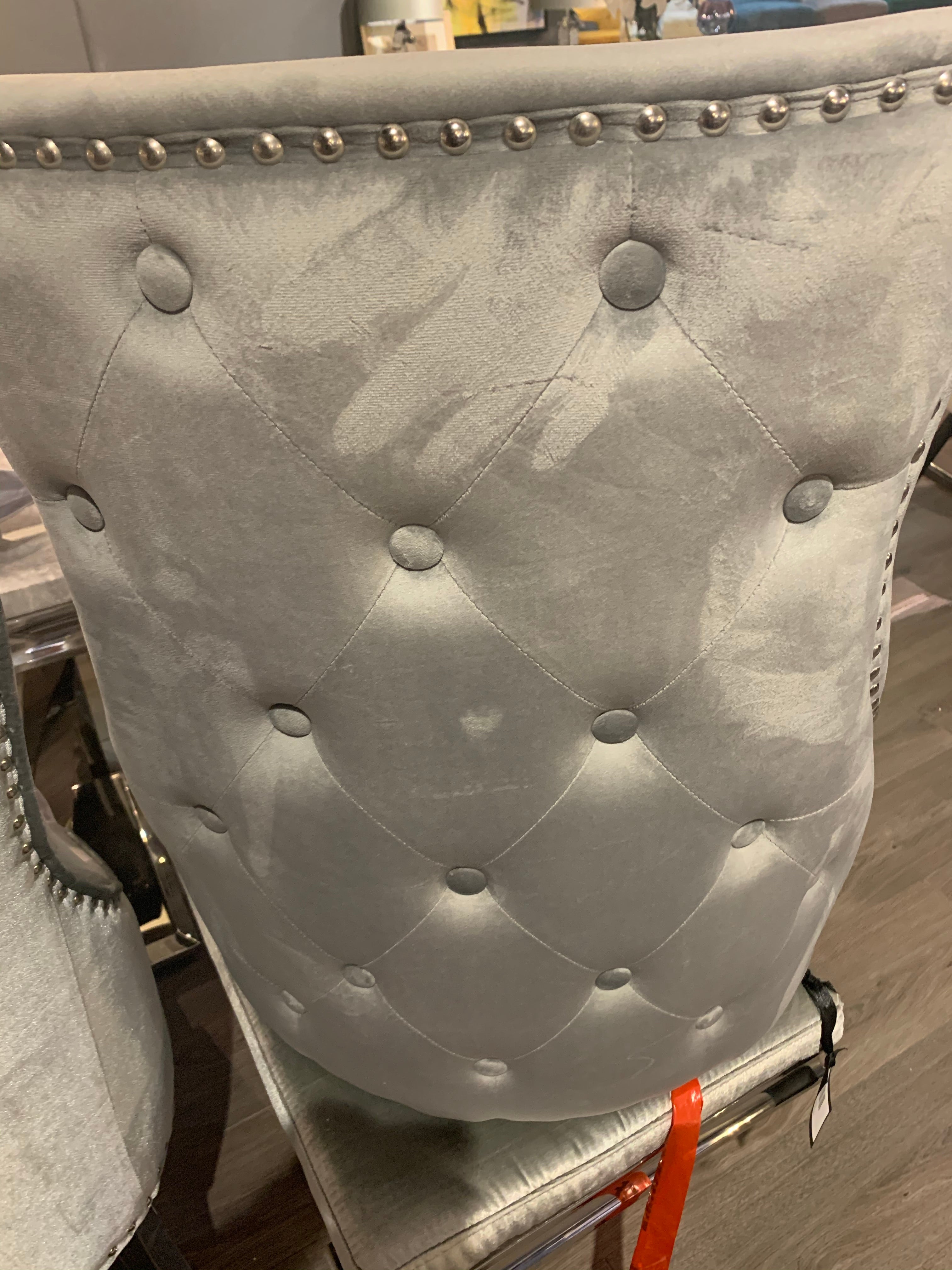 FABULOUS Lola button back dining chair in MINK for collection only last one !