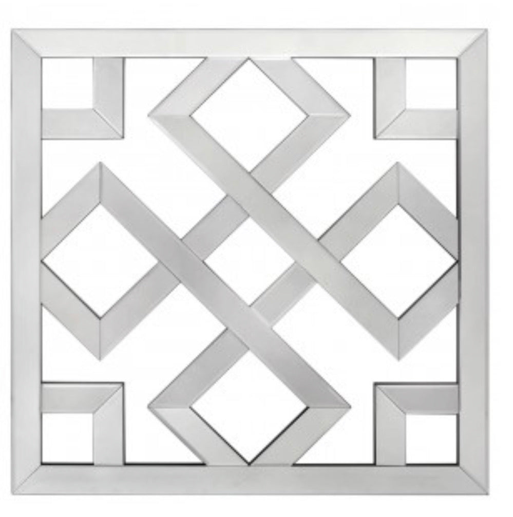 Geo mirror silver reduced to clear 80 x 80 cm